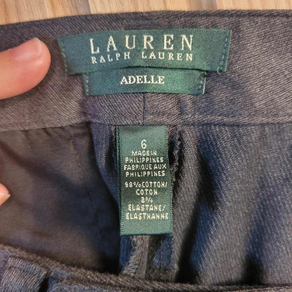 Lauren Ralph Lauren Adelle Gray Straight Leg Dress Pants Womens 6 Charcoal Twill
